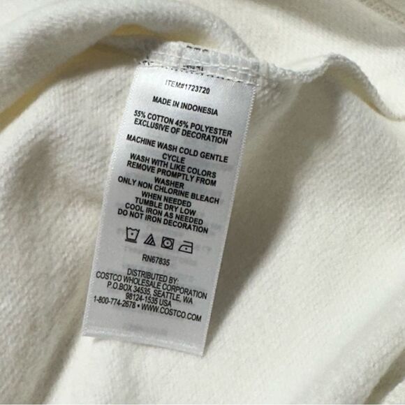 Nautica Ladies Quarter Zip Pullover Off White Blue Stripe Neck Boat XL - Picture 7 of 11